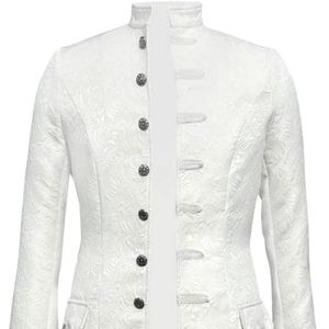 Men's Natural White Victorian Renaissance Steampunk Coat